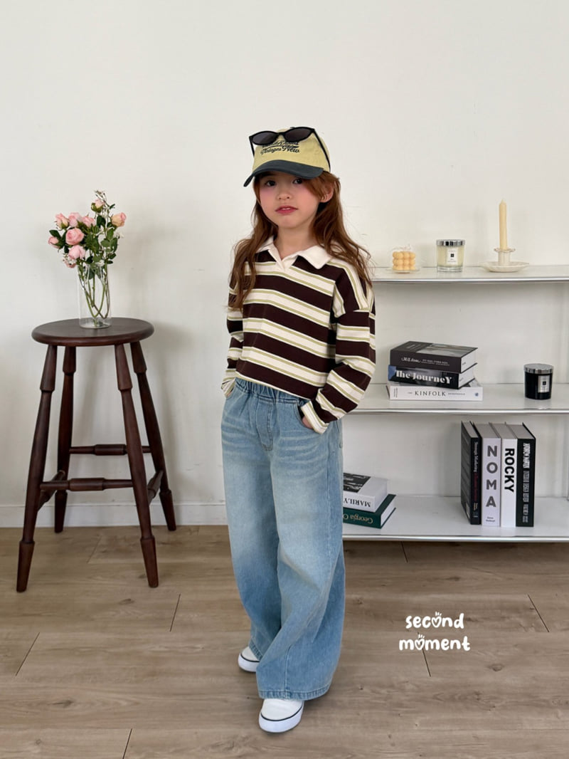 Second Moment - Korean Children Fashion - #magicofchildhood - Cinnamon Crop Stripe Tee - 8