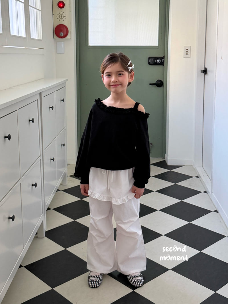 Second Moment - Korean Children Fashion - #minifashionista - Off-Shoulder Frill Sweatshirt - 9