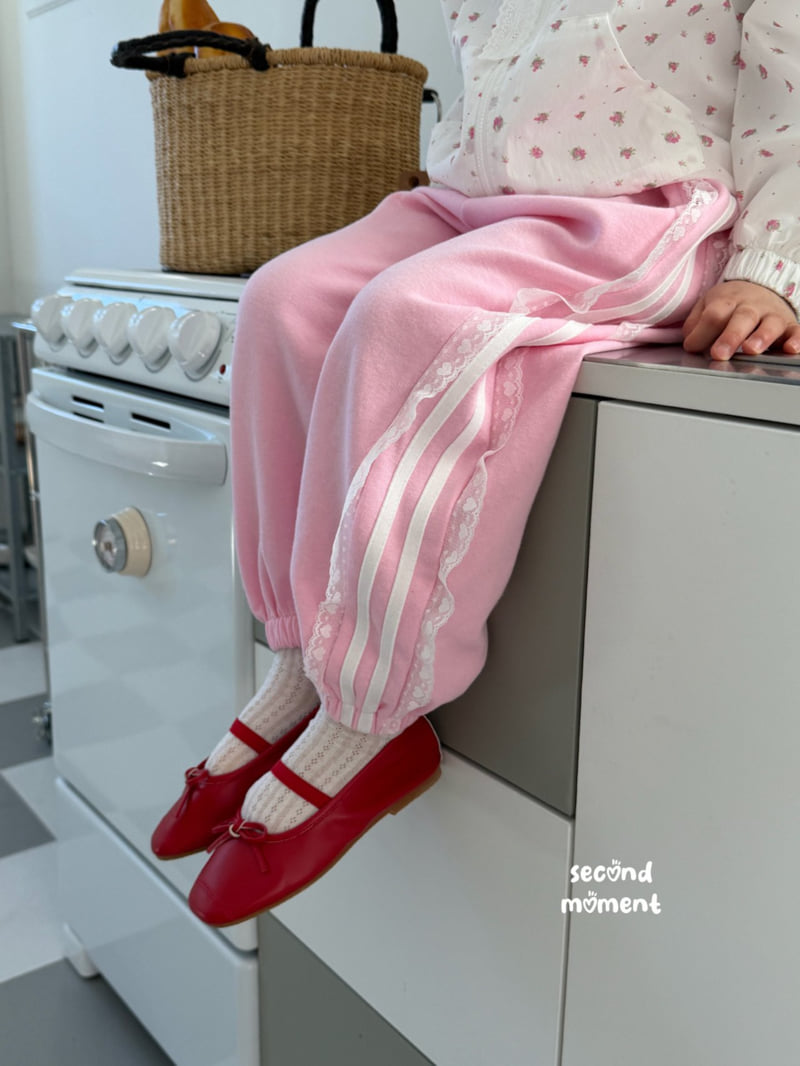 Second Moment - Korean Children Fashion - #minifashionista - Lace Double Line Jogger Pants - 5