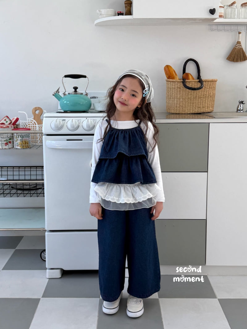 Second Moment - Korean Children Fashion - #minifashionista - Denim Wide Pants - 6