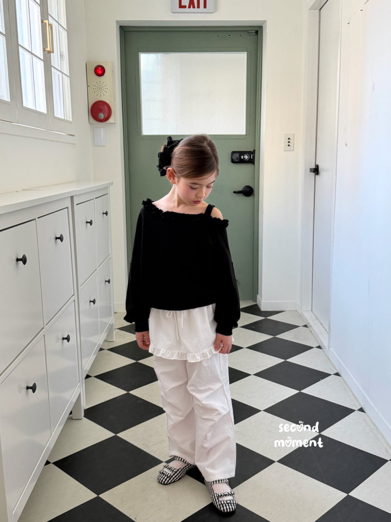 Second Moment - Korean Children Fashion - #prettylittlegirls - Off-Shoulder Frill Sweatshirt - 10