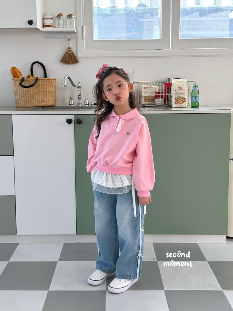 Second Moment - Korean Children Fashion - #todddlerfashion - Kitsch Ribbon Denim Pants - 5