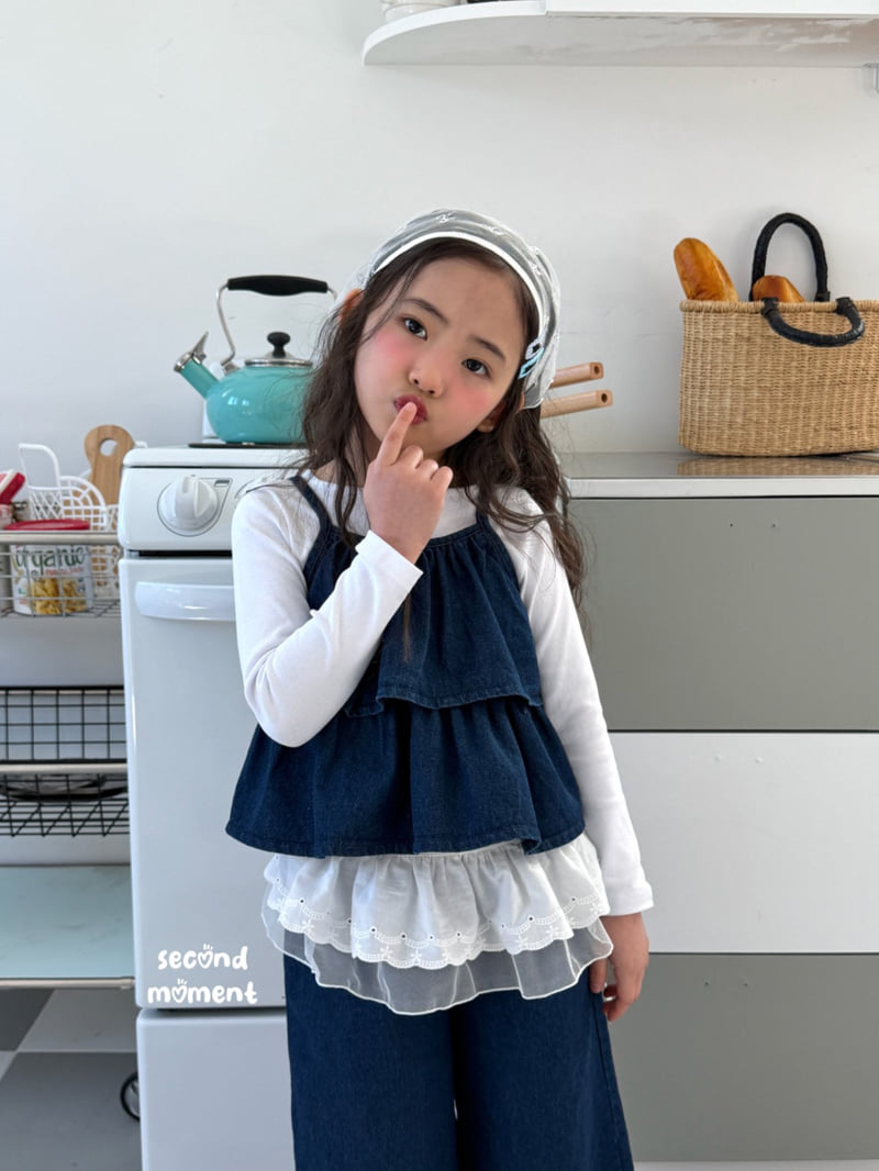 Second Moment - Korean Children Fashion - #todddlerfashion - Denim Wide Pants - 8