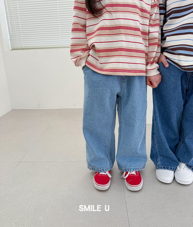 Smile U - Korean Children Fashion - #Kfashion4kids - Wide Denim Pants - 6
