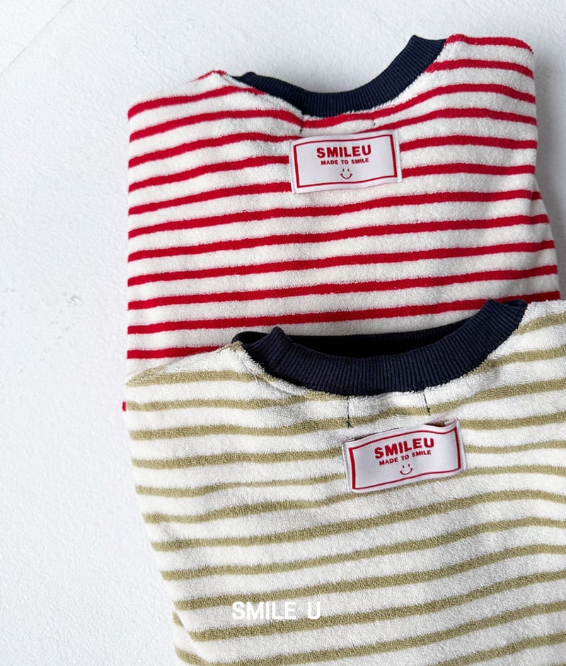 Smile U - Korean Children Fashion - #Kfashion4kids - Terry Stripe Sweatshirt - 12