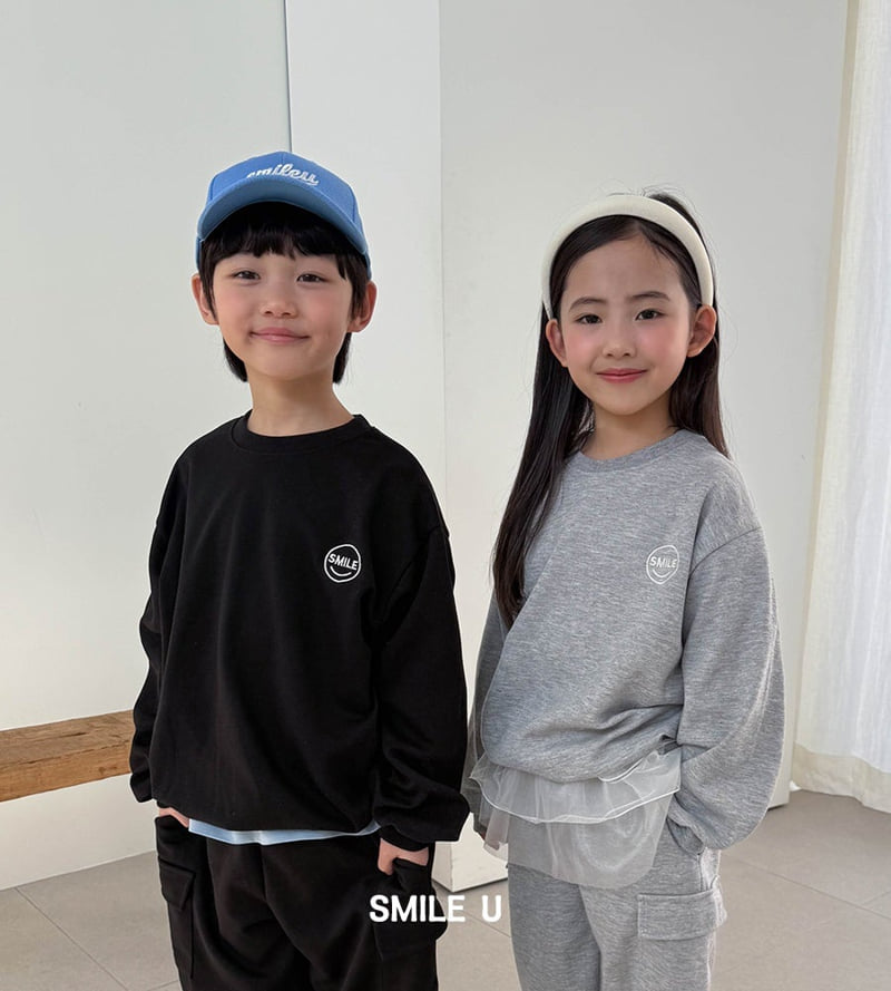 Smile U - Korean Children Fashion - #childofig - Smile Embroidery Sweatshirt - 10