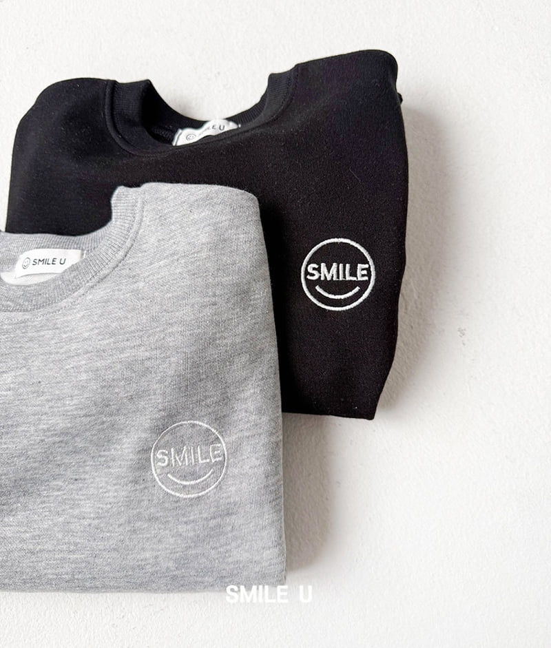 Smile U - Korean Children Fashion - #designkidswear - Smile Embroidery Sweatshirt - 12