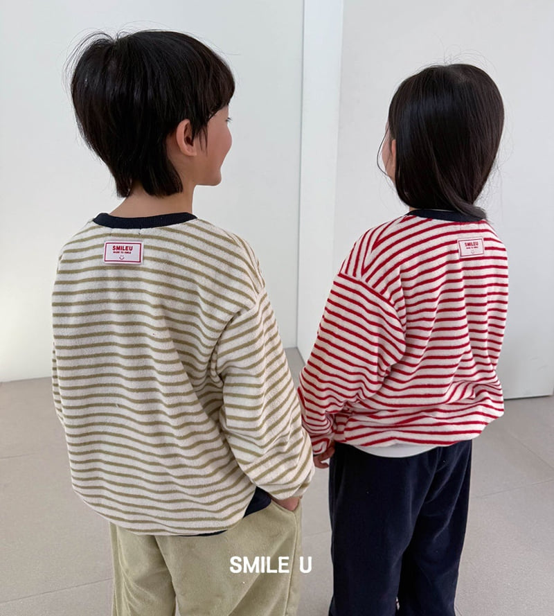 Smile U - Korean Children Fashion - #designkidswear - Terry Stripe Sweatshirt - 6