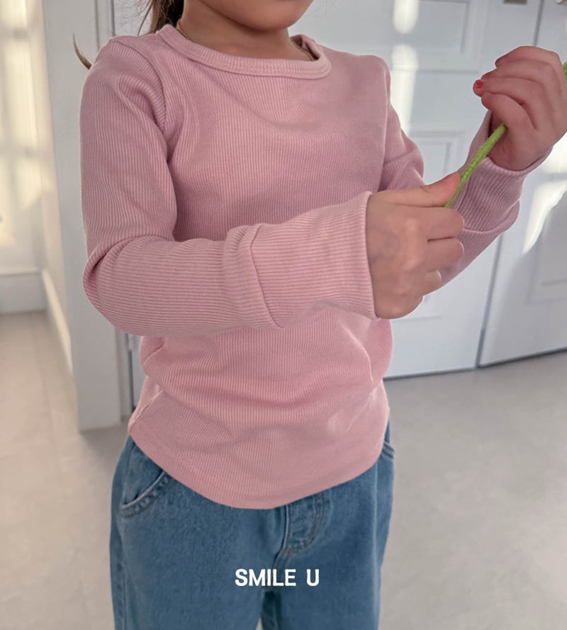 Smile U - Korean Children Fashion - #discoveringself - Slim Ribbed Tee - 11