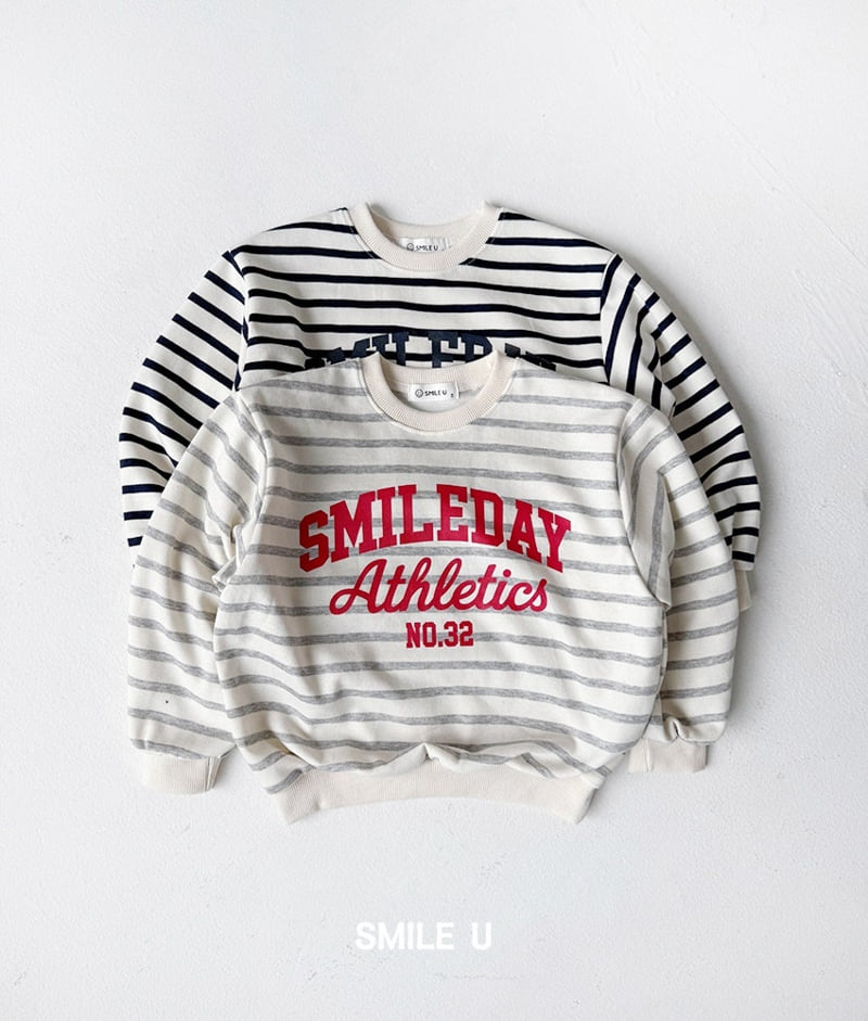 Smile U - Korean Children Fashion - #kidsshorts - Day Stripe Sweatshirt - 9