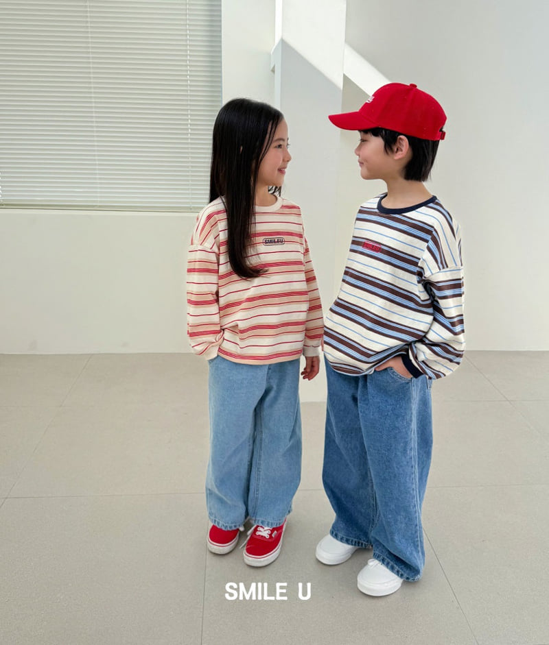 Smile U - Korean Children Fashion - #kidsshorts - Wide Denim Pants - 3