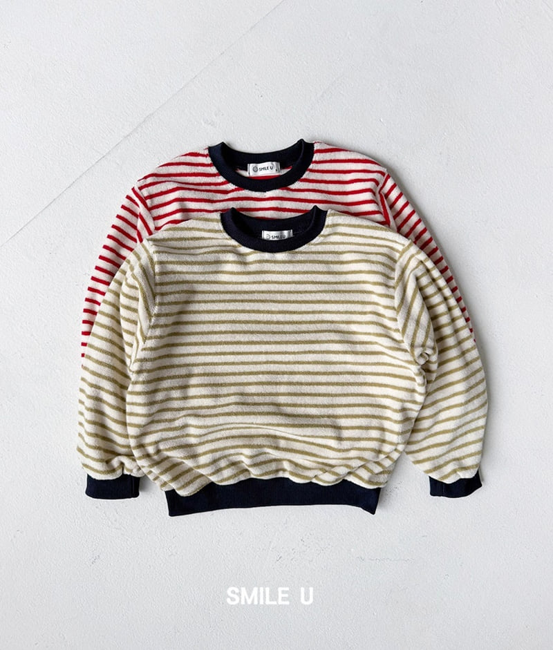 Smile U - Korean Children Fashion - #kidsstore - Terry Stripe Sweatshirt - 10