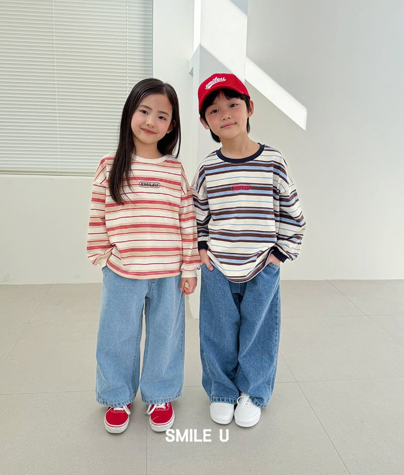 Smile U - Korean Children Fashion - #kidzfashiontrend - Wide Denim Pants - 5