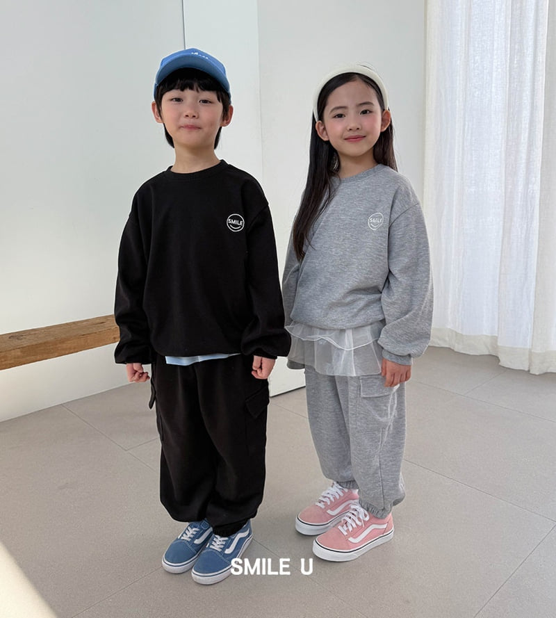Smile U - Korean Children Fashion - #kidzfashiontrend - Smile Embroidery Sweatshirt