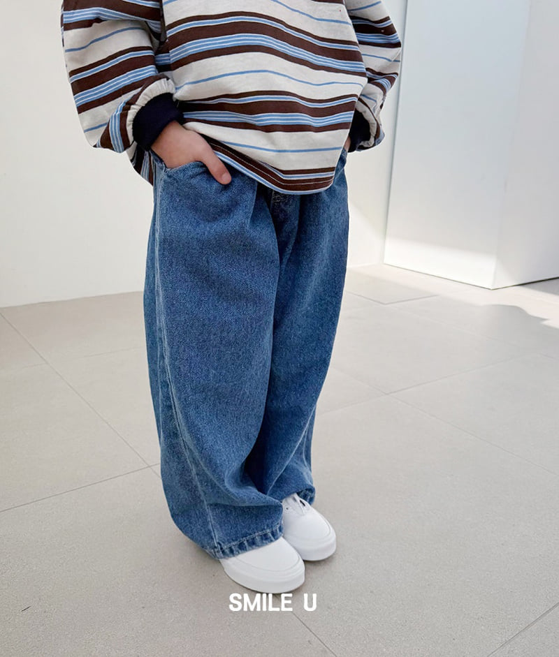 Smile U - Korean Children Fashion - #littlefashionista - Wide Denim Pants - 7