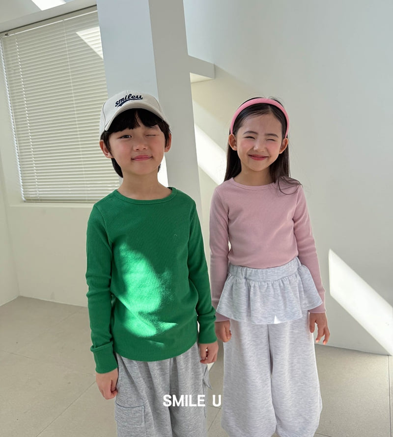 Smile U - Korean Children Fashion - #littlefashionista - Slim Ribbed Tee