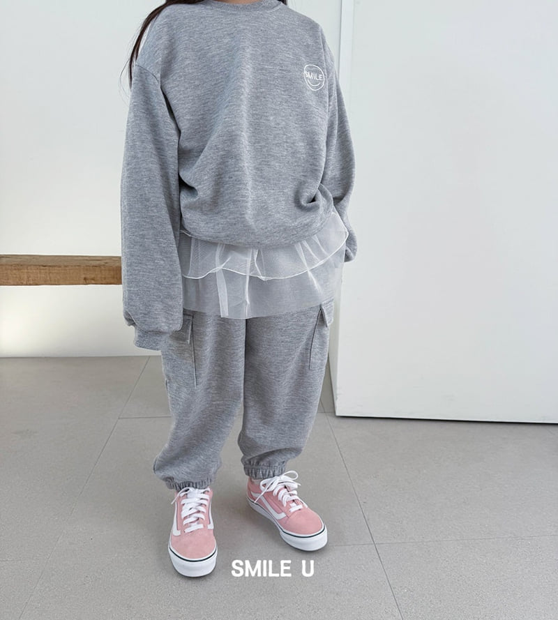 Smile U - Korean Children Fashion - #littlefashionista - Smile Embroidery Sweatshirt - 4