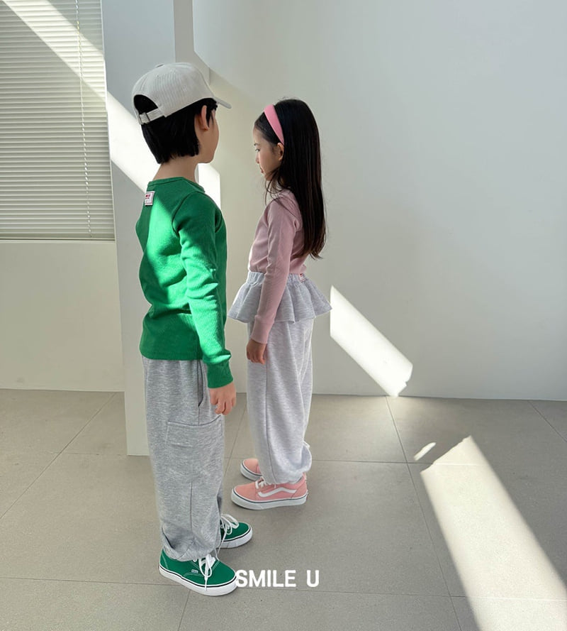 Smile U - Korean Children Fashion - #magicofchildhood - Slim Ribbed Tee - 2