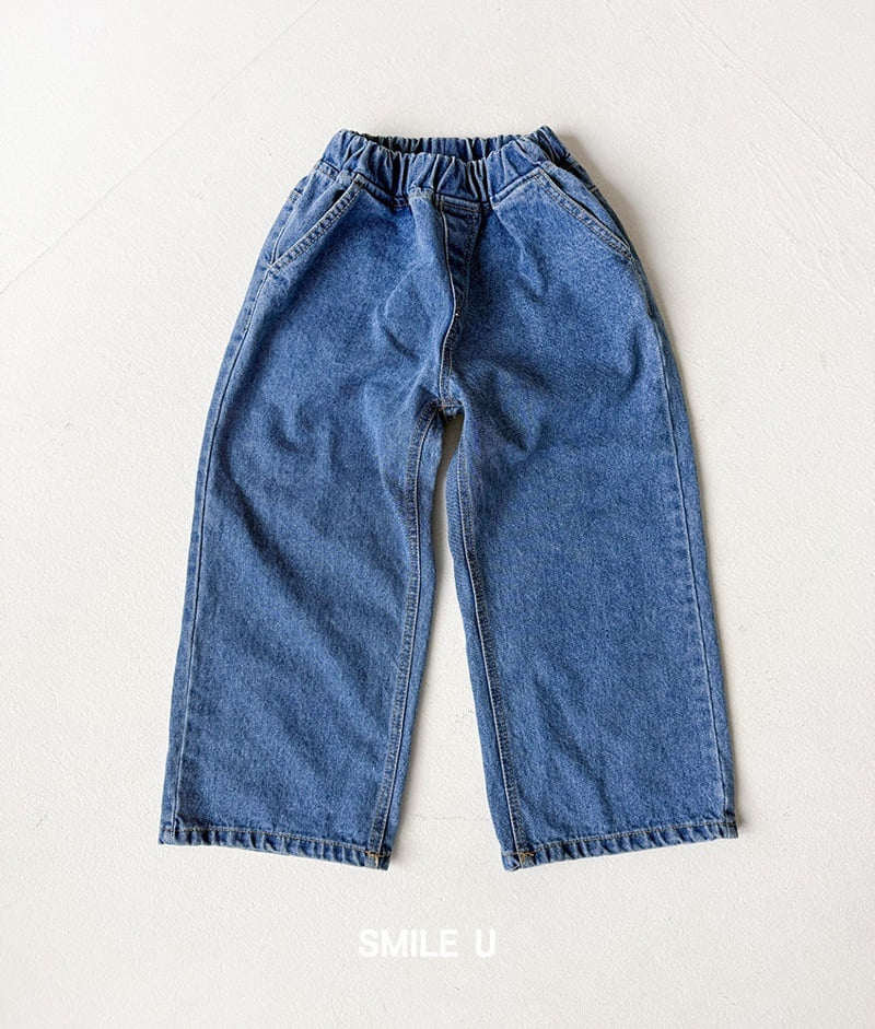Smile U - Korean Children Fashion - #minifashionista - Wide Denim Pants - 9