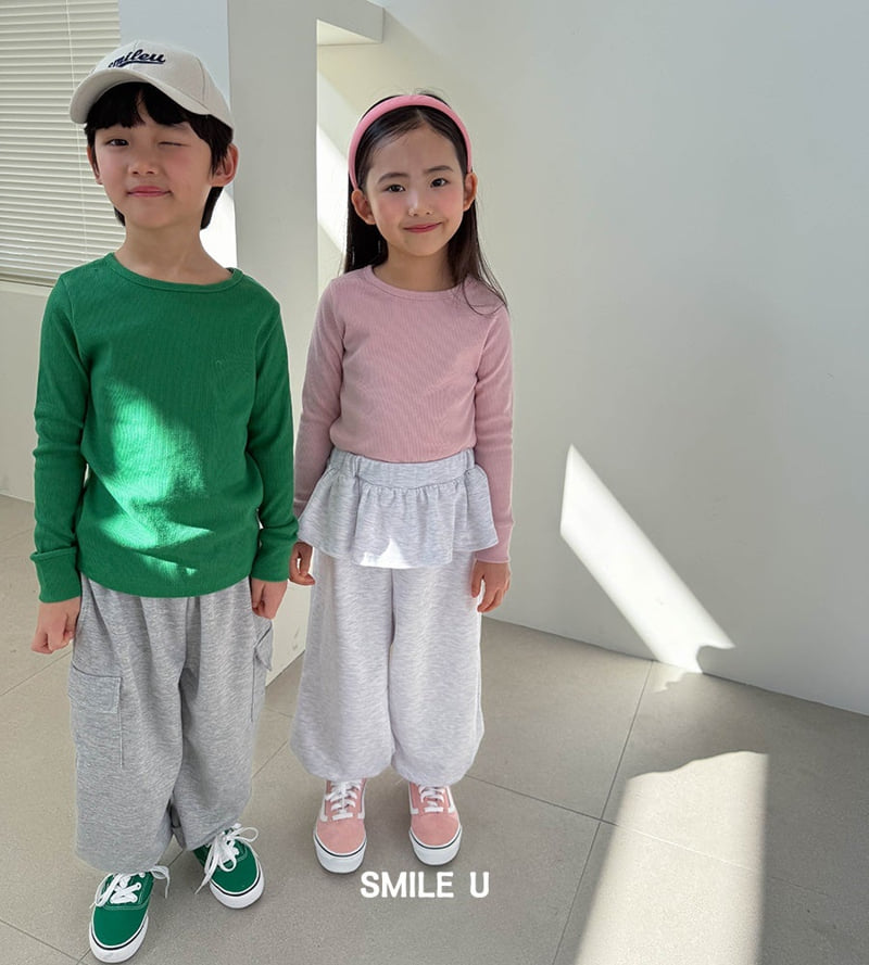 Smile U - Korean Children Fashion - #minifashionista - Slim Ribbed Tee - 3