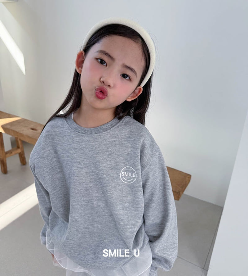 Smile U - Korean Children Fashion - #prettylittlegirls - Smile Embroidery Sweatshirt - 6