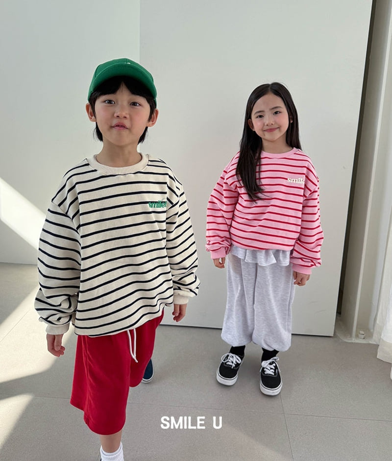 Smile U - Korean Children Fashion - #prettylittlegirls - French Terry Stripe Sweatshirt