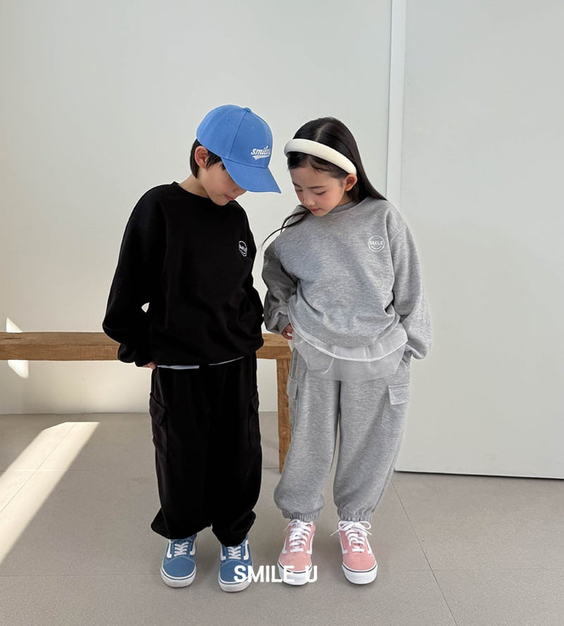 Smile U - Korean Children Fashion - #stylishchildhood - Smile Embroidery Sweatshirt - 9