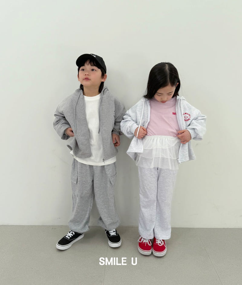Smile U - Korean Children Fashion - #stylishchildhood - Embroidered Zip-Up Hoodie - 5