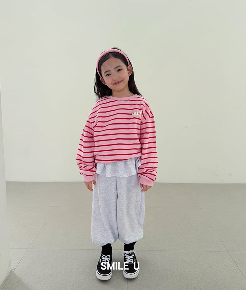Smile U - Korean Children Fashion - #todddlerfashion - French Terry Stripe Sweatshirt - 2