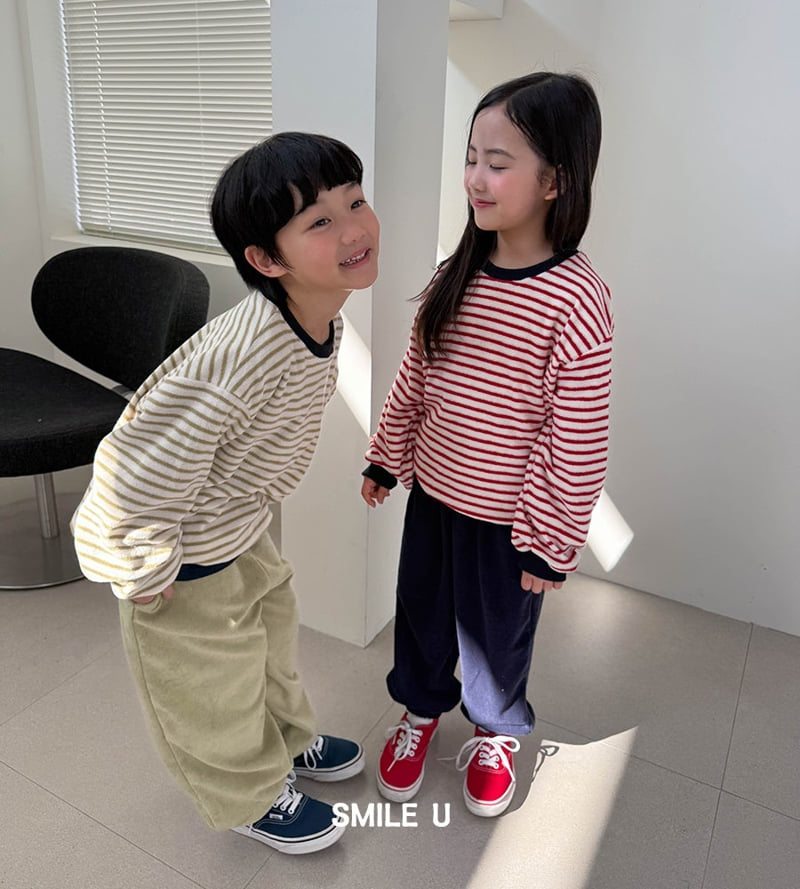 Smile U - Korean Children Fashion - #todddlerfashion - Terry Stripe Sweatshirt
