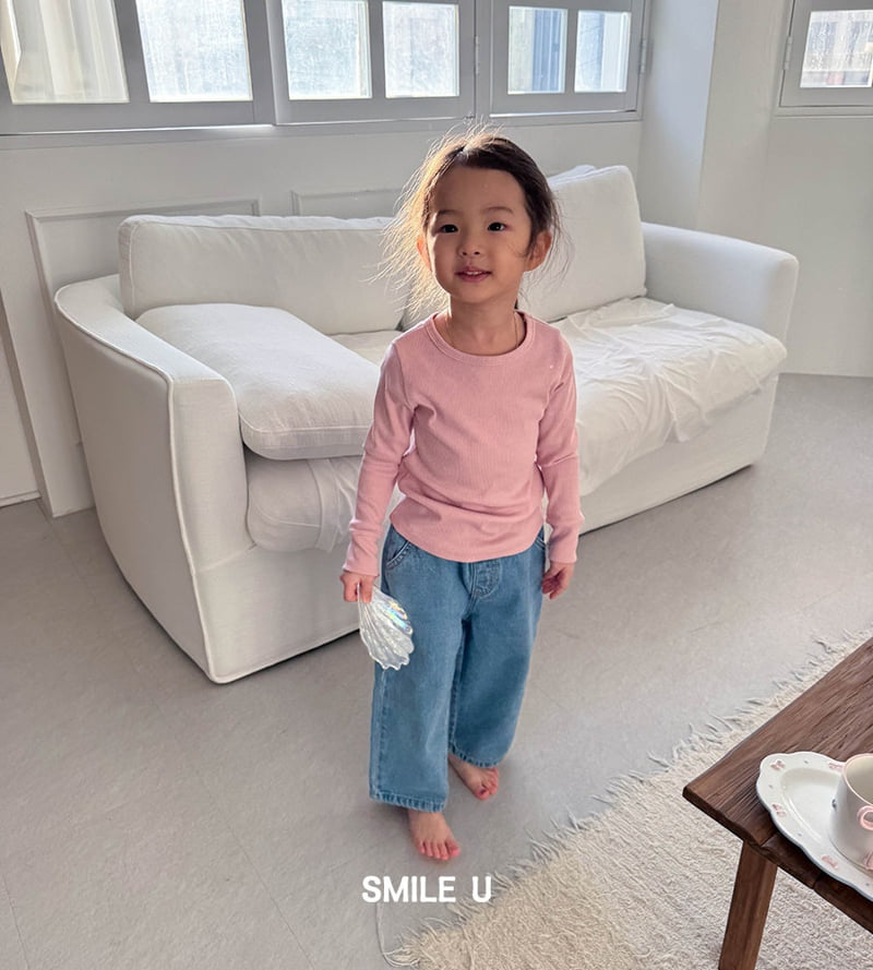 Smile U - Korean Children Fashion - #toddlerclothing - Wide Denim Pants - 12