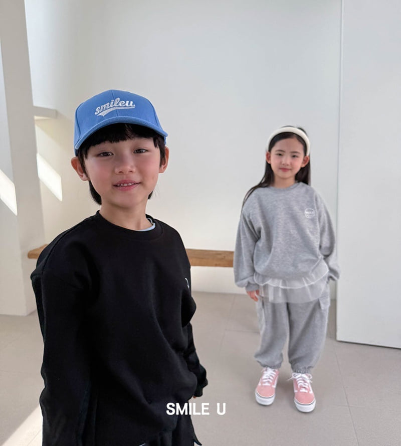 Smile U - Korean Children Fashion - #toddlerclothing - Smile Embroidery Sweatshirt - 8