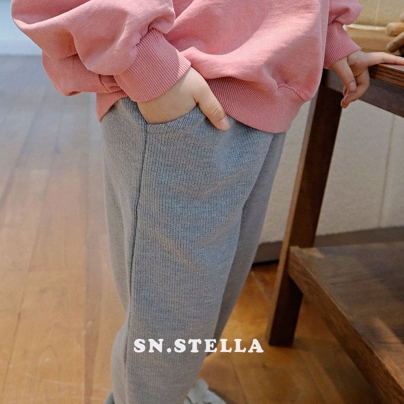 Sn.stella - Korean Children Fashion - #kidzfashiontrend - Melange Rib Pants