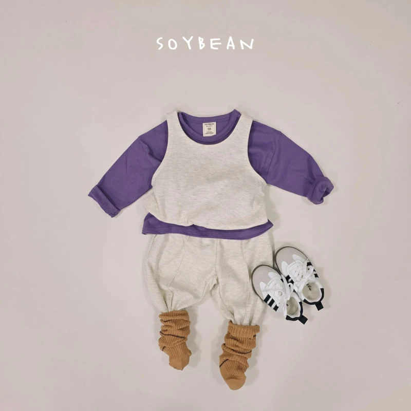 Soybean - Korean Children Fashion - #Kfashion4kids - Layered Vest Jogger Set - 3