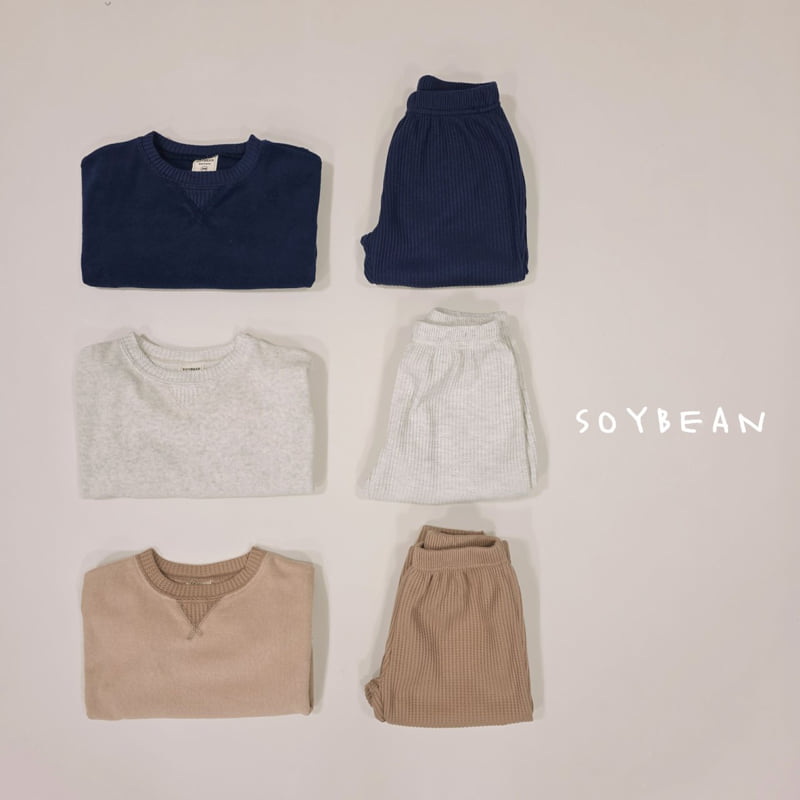 Soybean - Korean Children Fashion - #Kfashion4kids - Terry Waffle Mix Top Bottom Set - 9