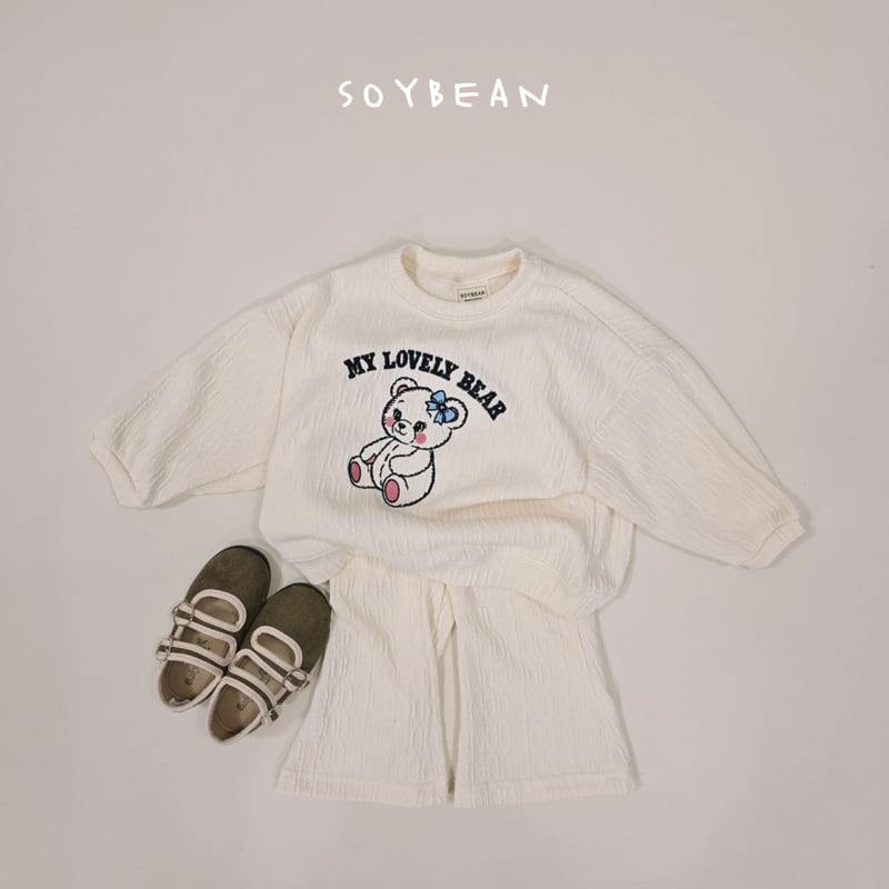 Soybean - Korean Children Fashion - #childofig - Bear Knit Top Bottom Set - 3