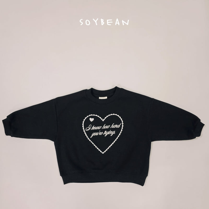Soybean - Korean Children Fashion - #childofig - Heart Embroidery Sweatshirt - 11