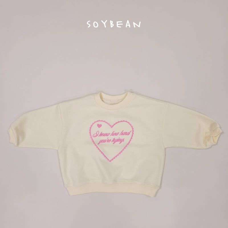 Soybean - Korean Children Fashion - #childofig - Heart Embroidery Sweatshirt - 12