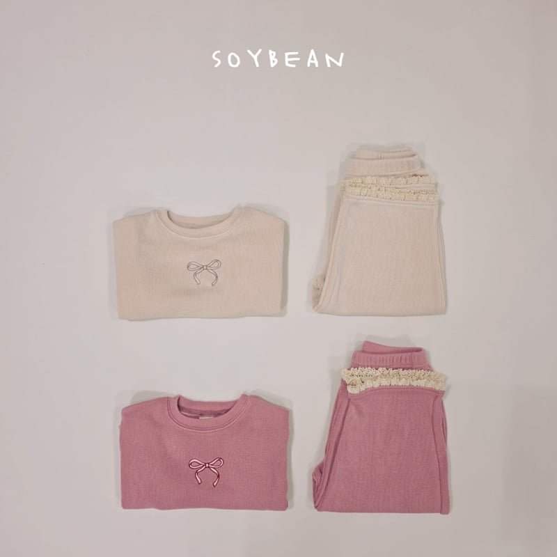 Soybean - Korean Children Fashion - #childofig - Soft Ribbon Top Bottom Set - 9