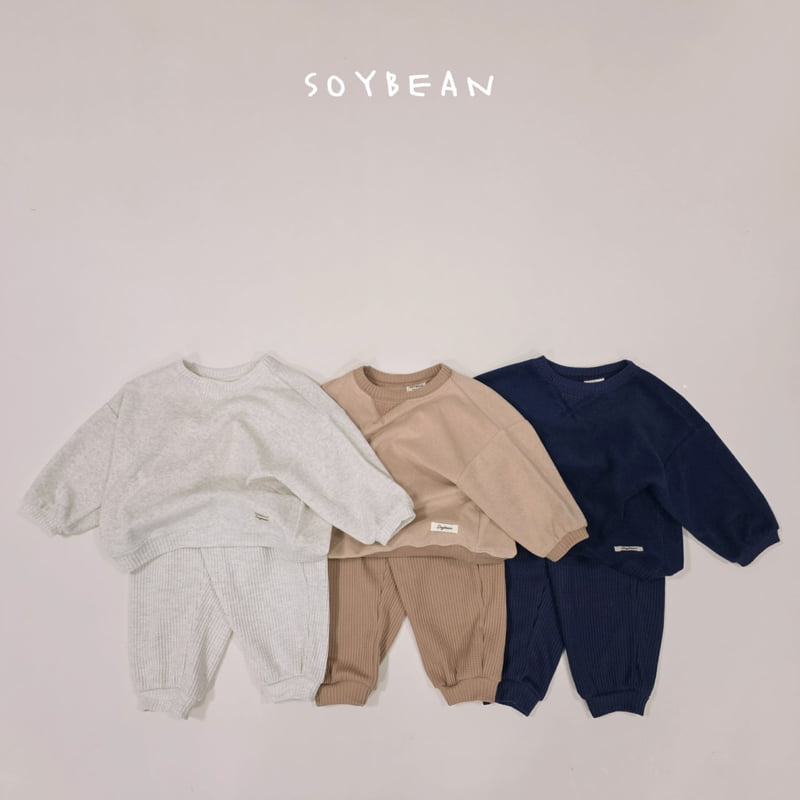 Soybean - Korean Children Fashion - #childofig - Terry Waffle Mix Top Bottom Set