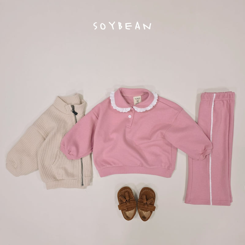 Soybean - Korean Children Fashion - #childofig - Collar Frill Top Bottom Set - 5