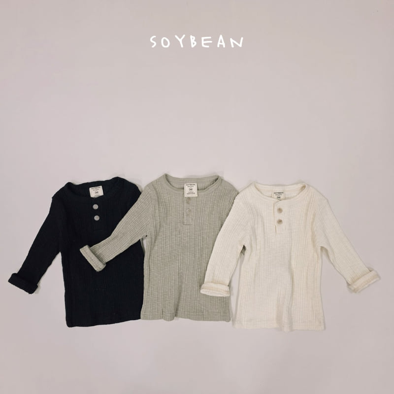 Soybean - Korean Children Fashion - #childofig - Cotton Henley Neck Tee