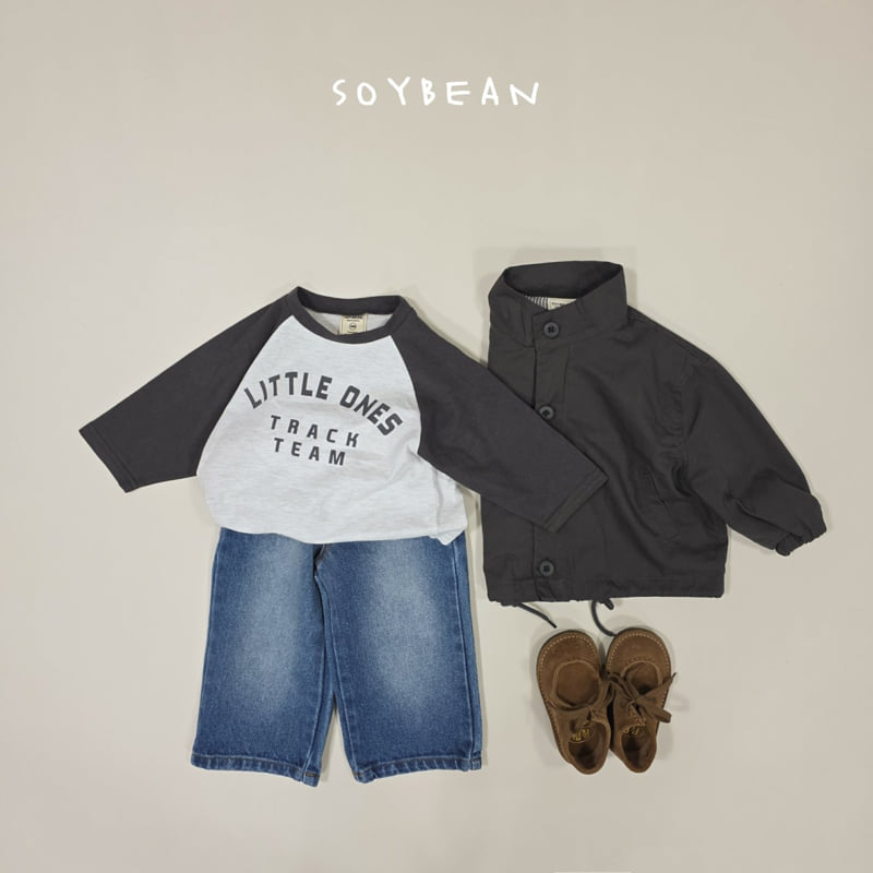 Soybean - Korean Children Fashion - #childrensboutique - Wide Brushed Denim Pants - 5