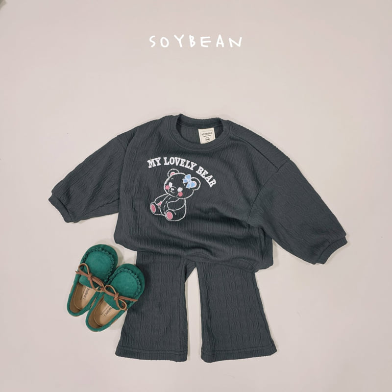 Soybean - Korean Children Fashion - #childofig - Bear Knit Top Bottom Set - 4