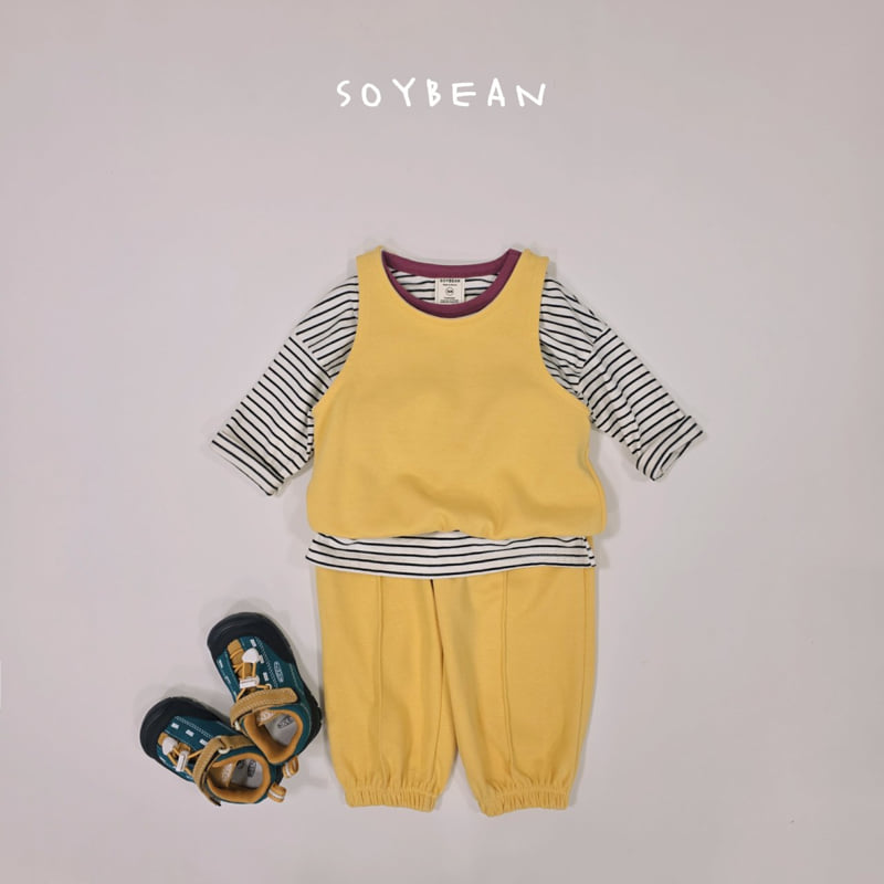 Soybean - Korean Children Fashion - #childrensboutique - Layered Vest Jogger Set - 10