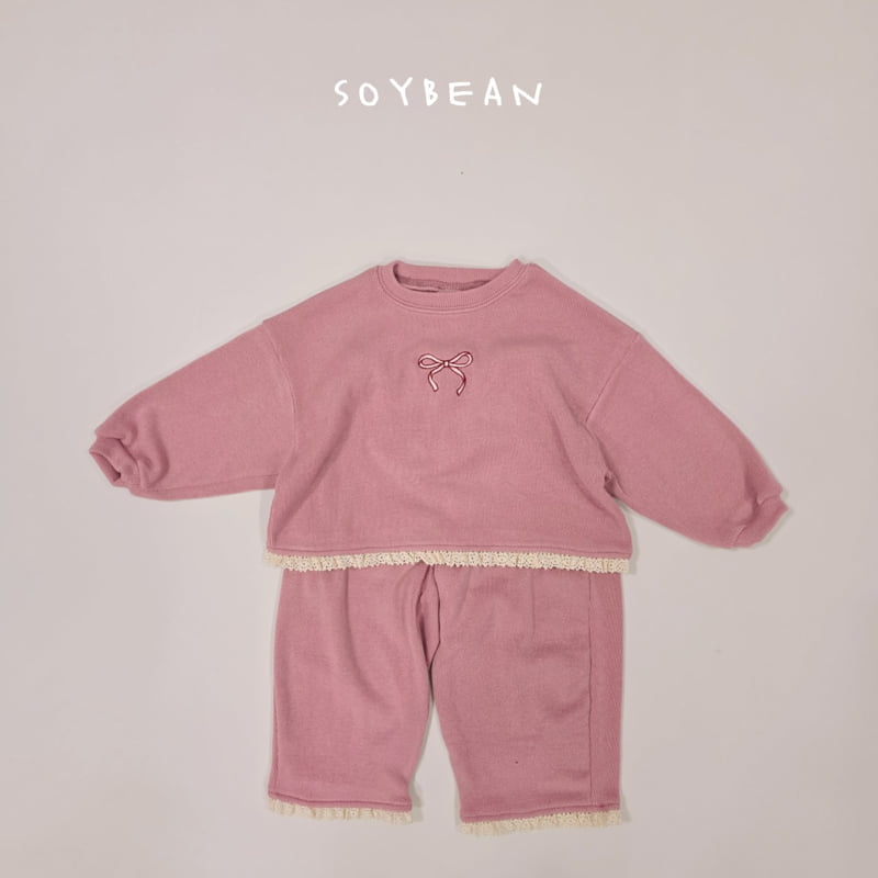 Soybean - Korean Children Fashion - #childrensboutique - Soft Ribbon Top Bottom Set - 10