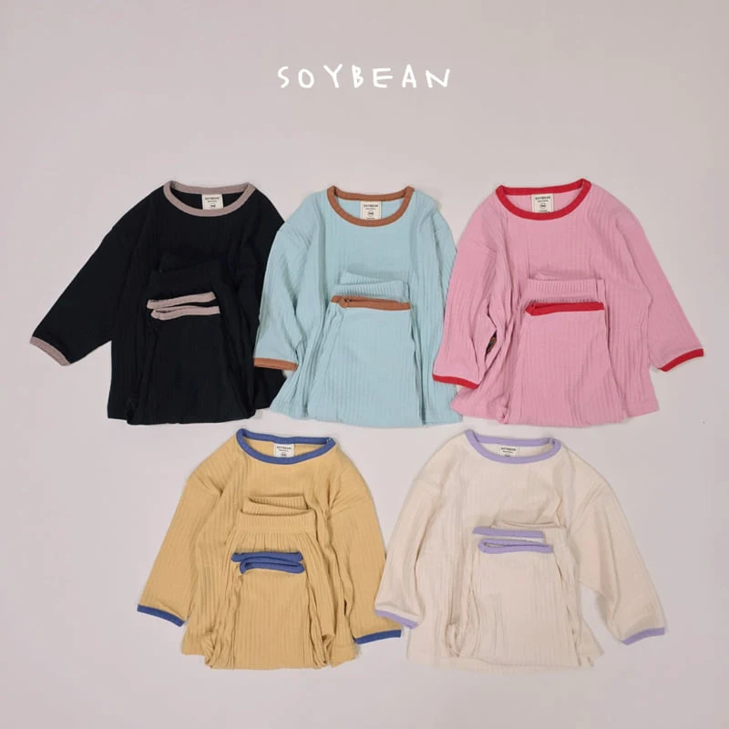 Soybean - Korean Children Fashion - #childrensboutique - Loose Rib Homewear Set - 8