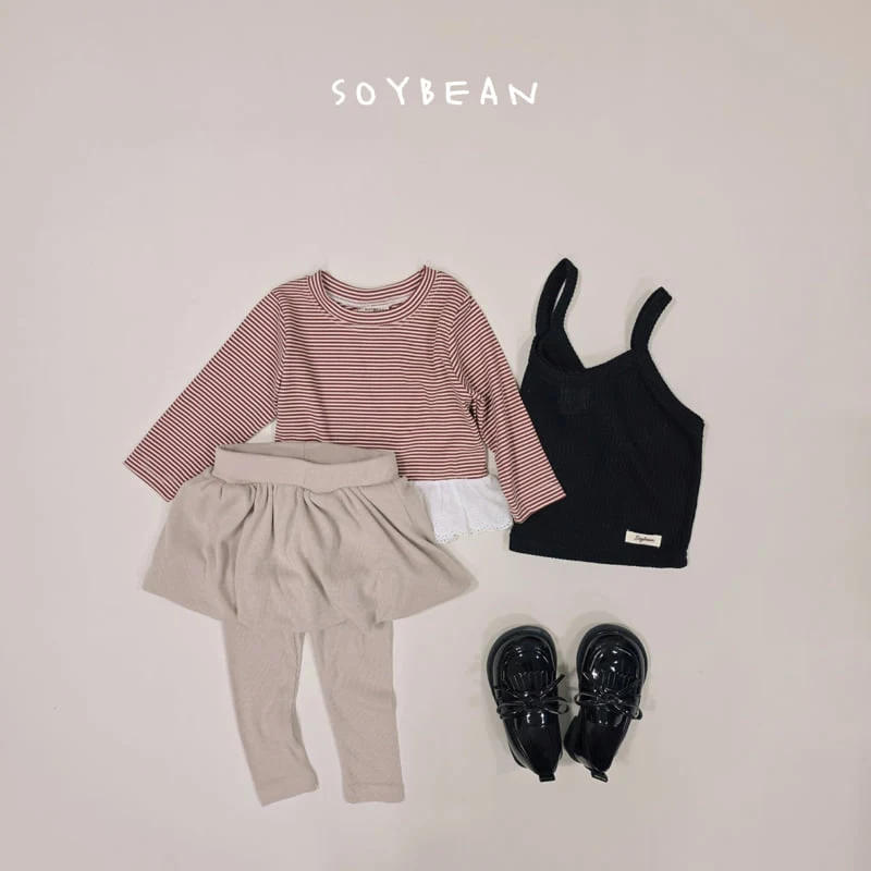 Soybean - Korean Children Fashion - #childrensboutique - Stripe Frill Tee - 10