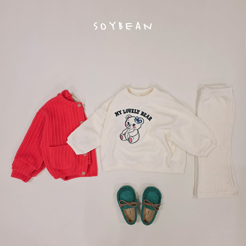 Soybean - Korean Children Fashion - #designkidswear - Bear Knit Top Bottom Set - 5