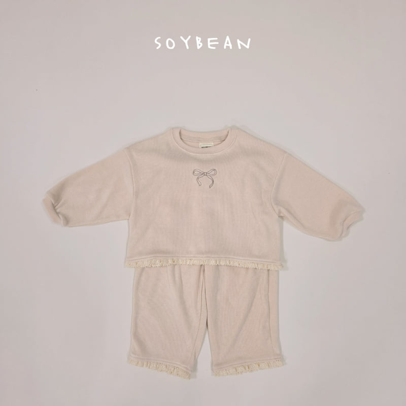 Soybean - Korean Children Fashion - #designkidswear - Soft Ribbon Top Bottom Set - 11